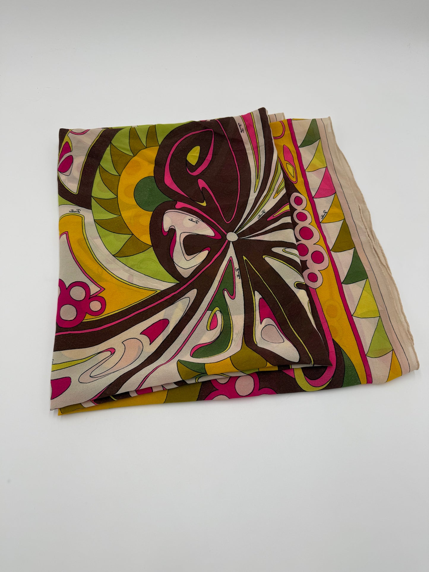 Emilio Pucci Foulard Vintage in Seta Stampa Psichedelica