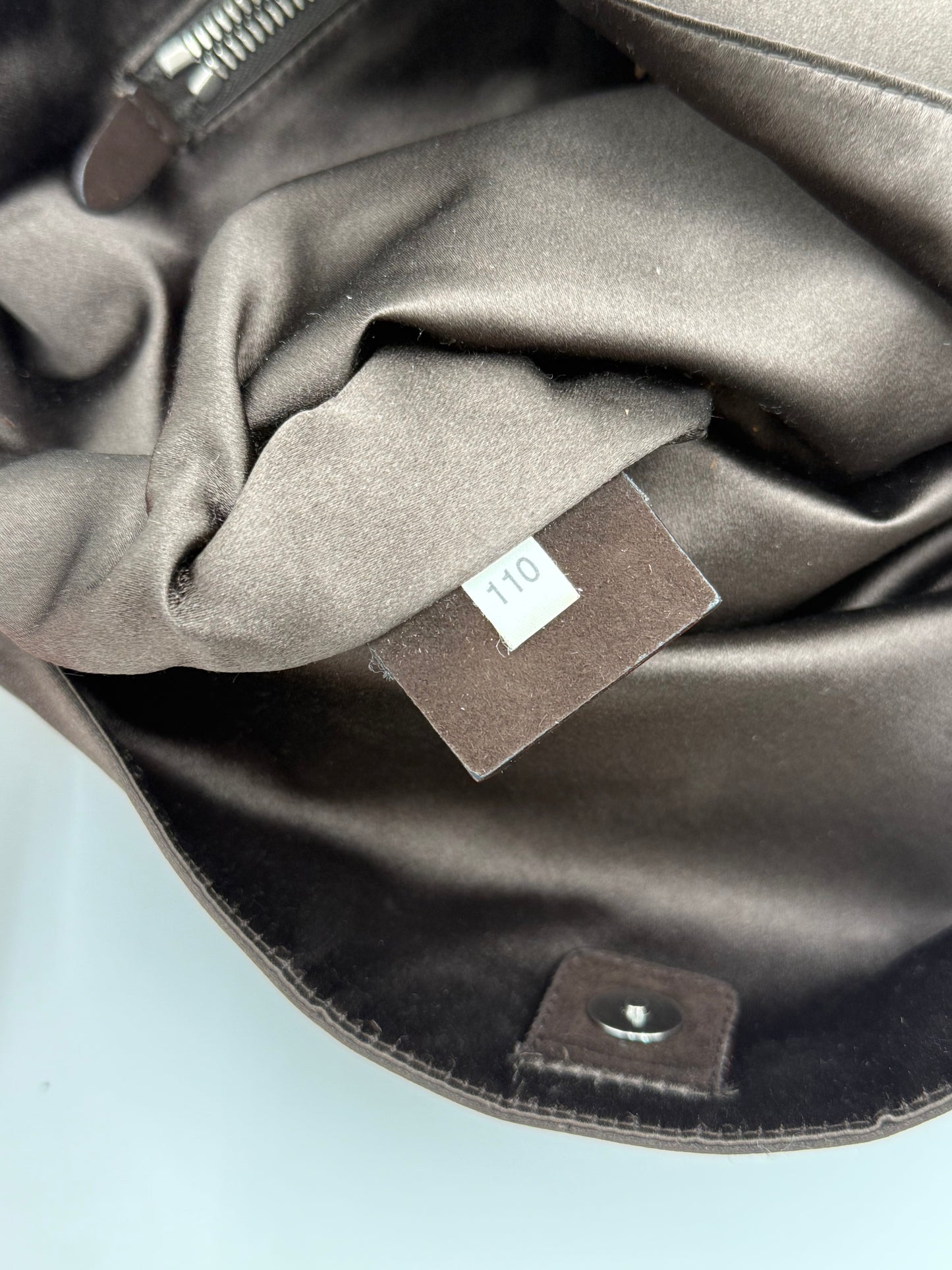 Prada Pochette Vintage Grande in Raso Marrone