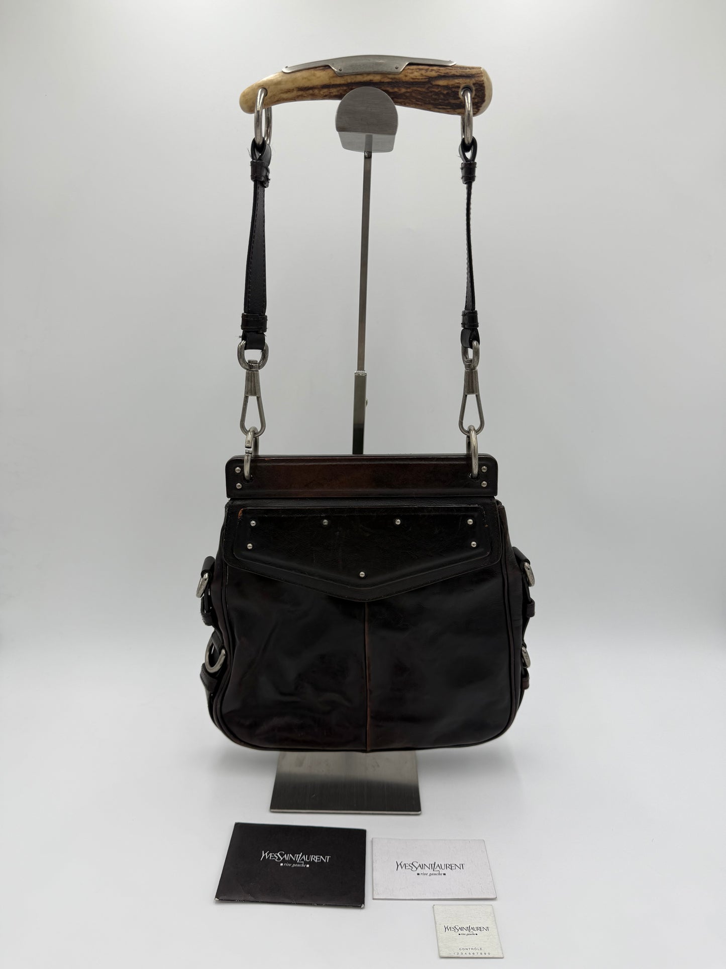 Saint Laurent Borsa Mombasa in Pelle Marrone Scuro