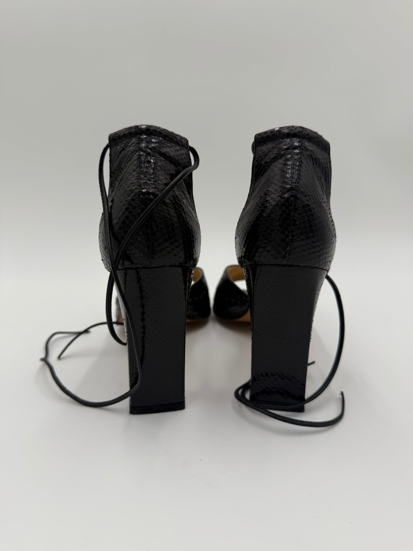 Gucci Sandali Horsebit Vintage in Pitone Neri