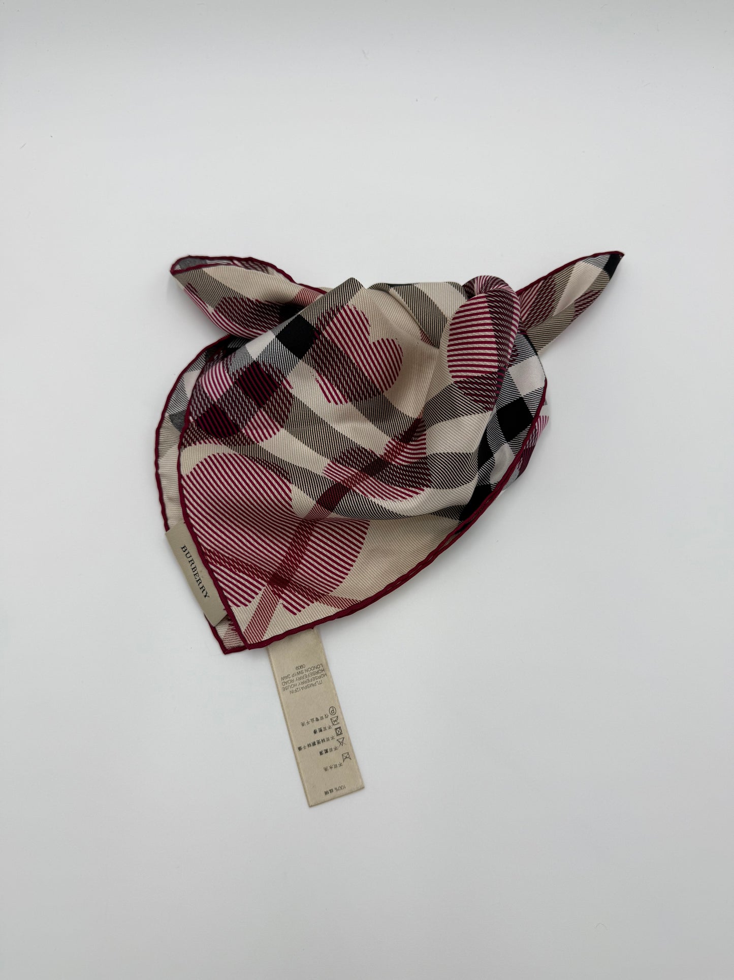 Burberry Foulard Cuori in Seta Beige