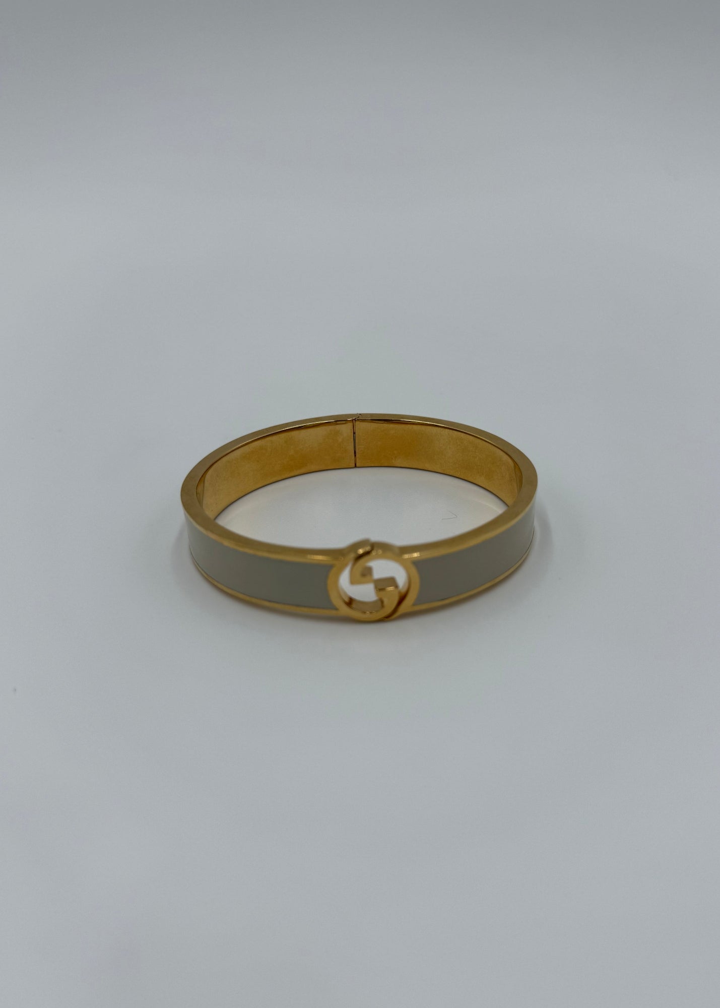 Gucci Bracciale Blondie Rigido Oro Smaltato Bianco