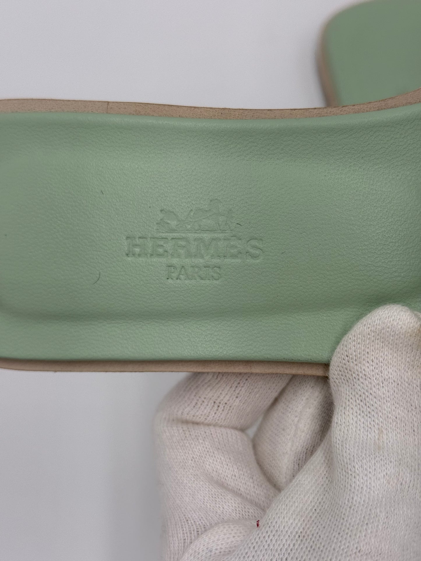 Hermès Sandali Oran in Pelle Epsom Vert Jade