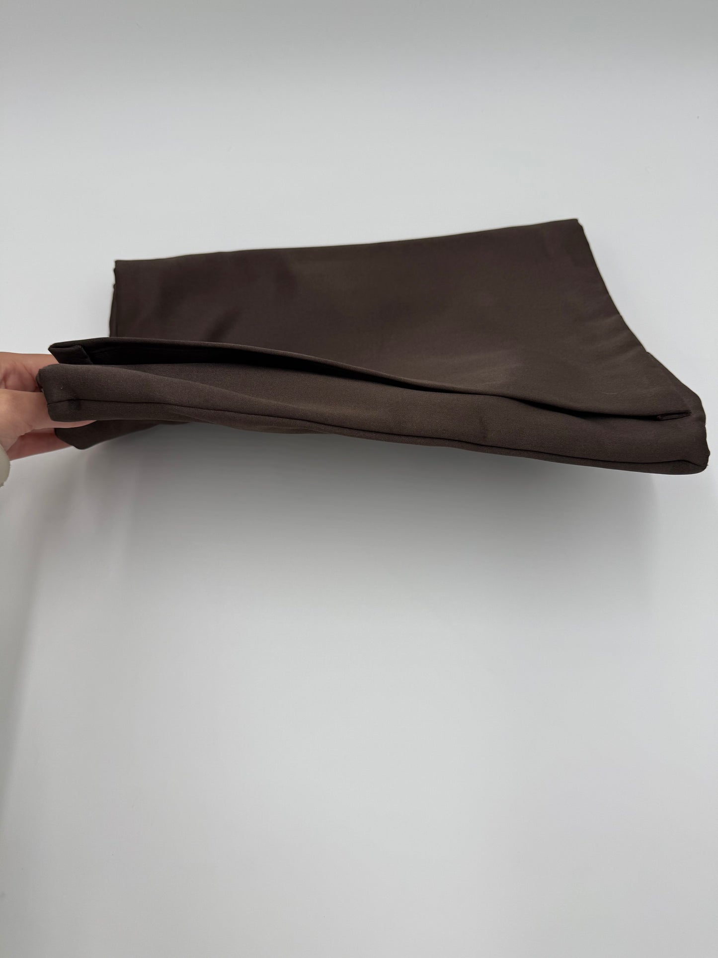 Prada Pochette Vintage Grande in Raso Marrone