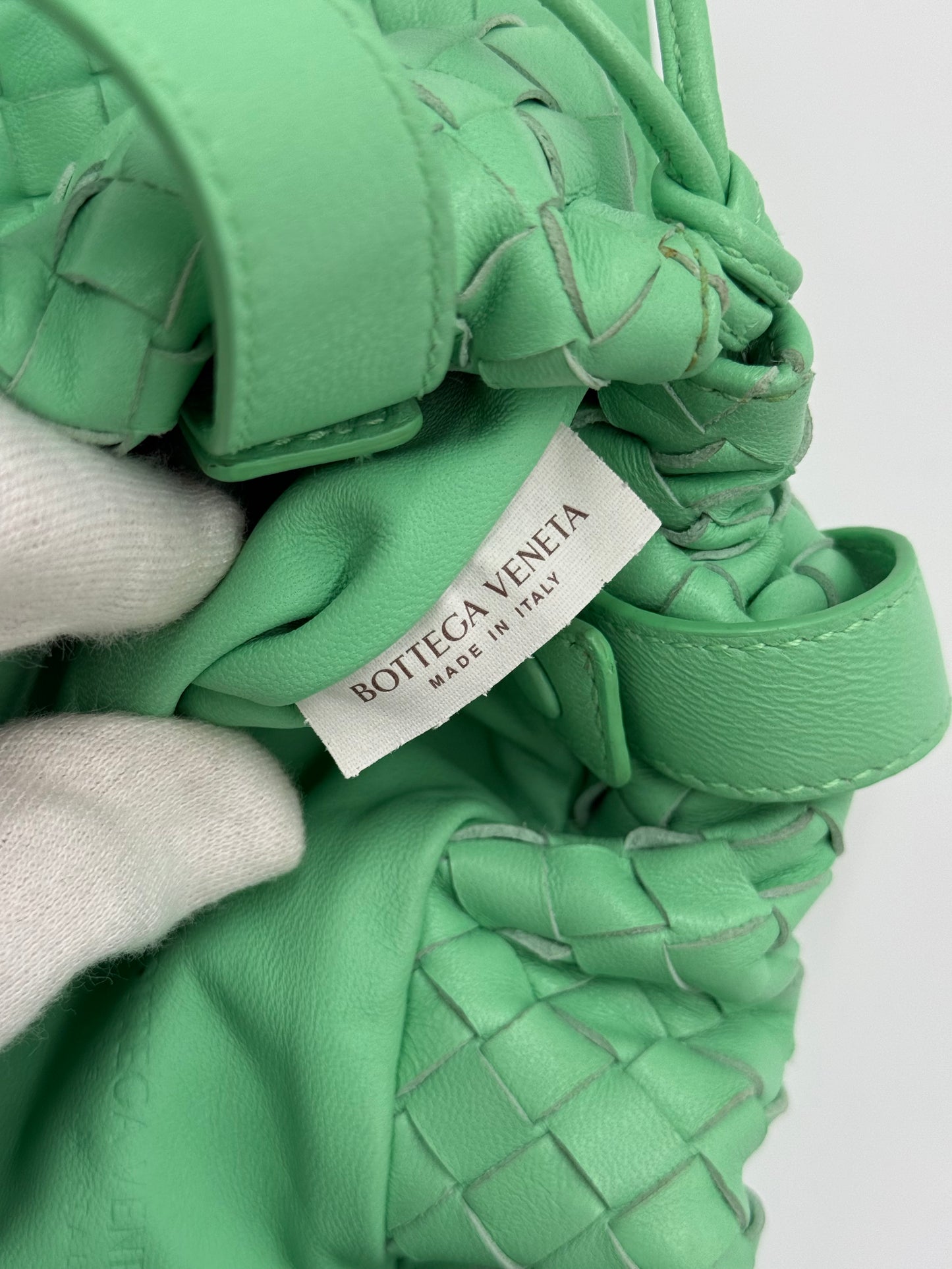 Bottega Veneta Borsa Small Bulb in Pelle Intrecciata Verde