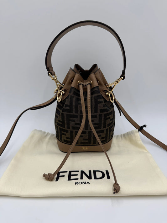 Fendi-Secchiello-Mon-Tresor-Small-in-Tessuto-FF-e-Pelle-Beige-70263876518212 - Pally Vintage Closet