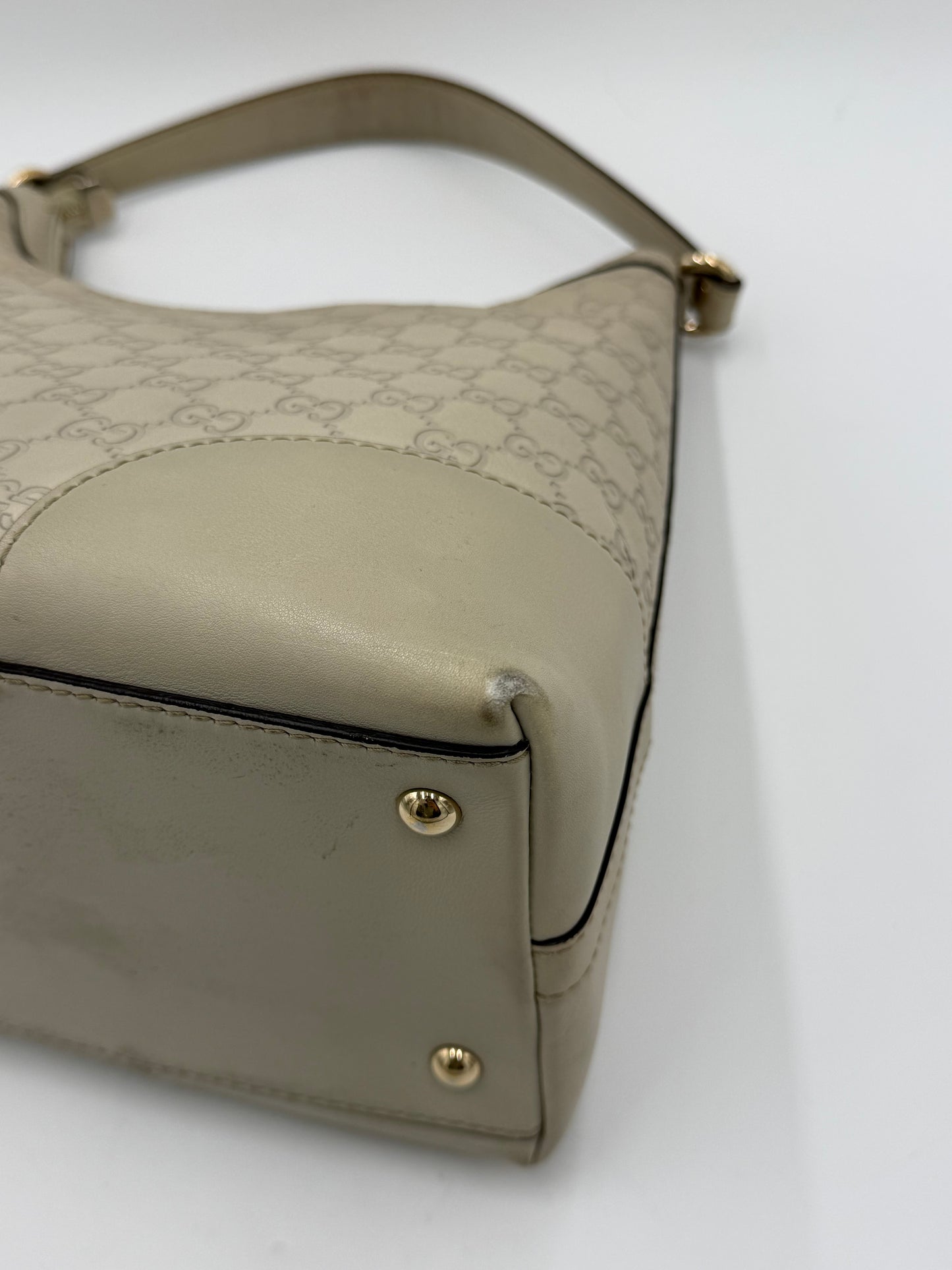 Gucci Borsa Lovely Heart Hobo in Pelle Guccissima Avorio - Pally Vintage Closet