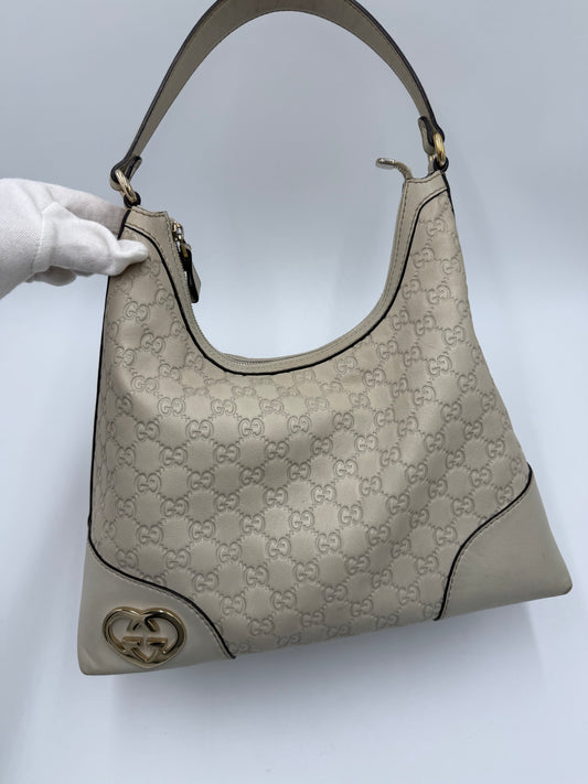Gucci Borsa Lovely Heart Hobo in Pelle Guccissima Avorio - Pally Vintage Closet