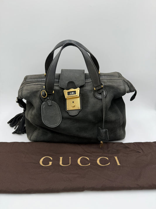 Gucci-Borsa-Tote-Padlock-Vintage-Pelle-Antracite-con-Iniziali-67363941613892 - Pally Vintage Closet