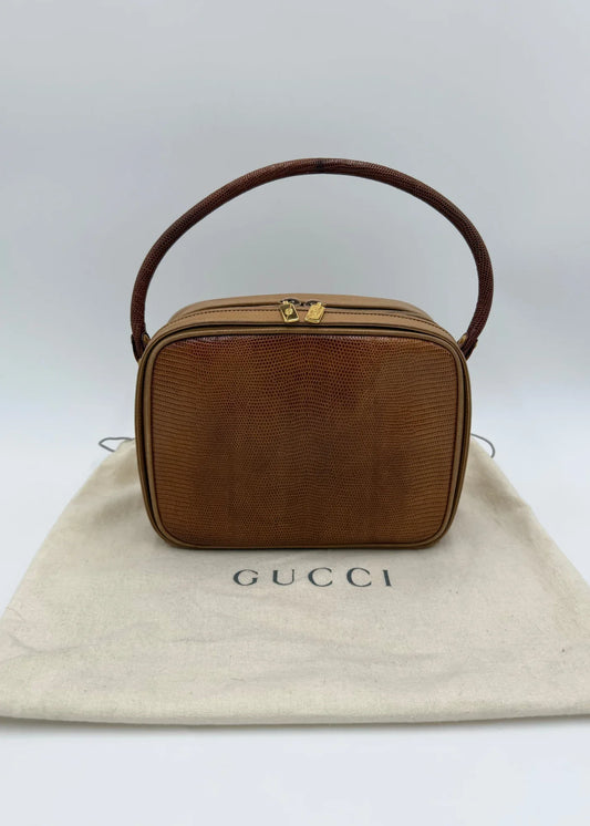 Gucci-Borsa-Vintage-Top-Handle-Lucertola-Marrone-66026339959108 - Pally Vintage Closet