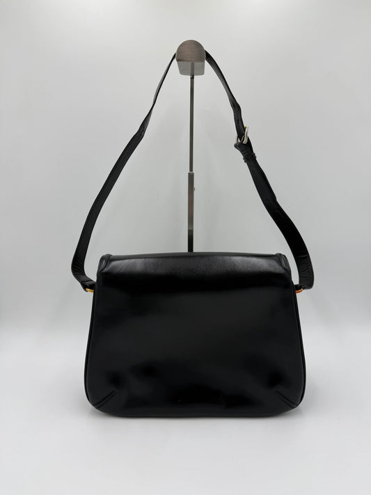 Gucci-Borsa-a-Tracolla-Vintage-in-Pelle-Liscia-Nera-69515605377348 - Pally Vintage Closet