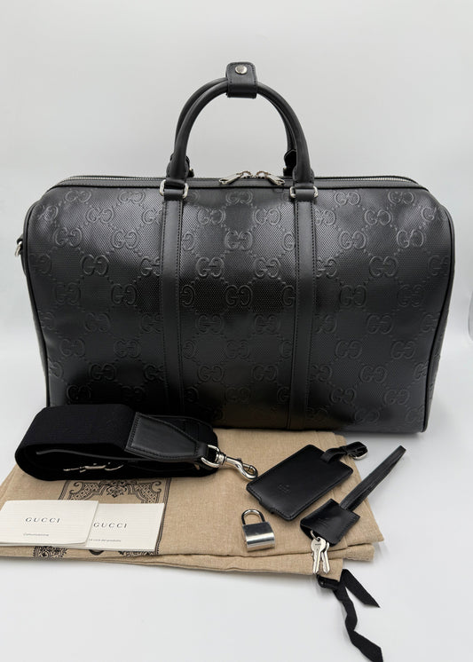 Gucci Borsone da Viaggio Jumbo GG Medio Nero