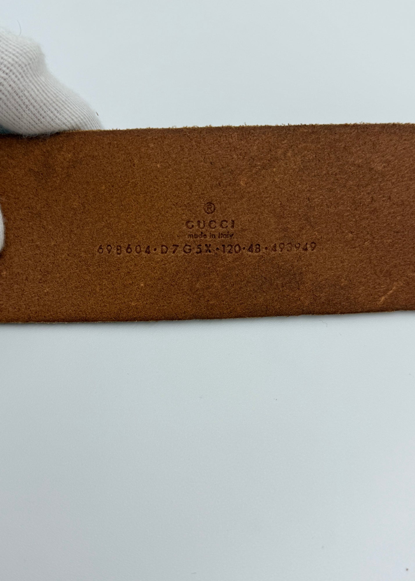 Gucci Cintura GG Buckle Cowboy Maxi Fibbia Marrone