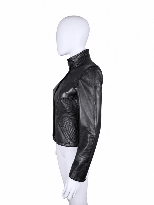 Gucci Giacca Tom Ford in Pelle con Cuciture Sagomate Nera - Pally Vintage Closet