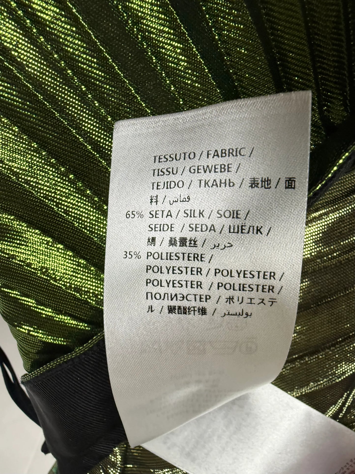 Gucci-Gonna-Lunga-Plissettata-Verde-Smeraldo-Metallizzato-69093769216324 - Pally Vintage Closet