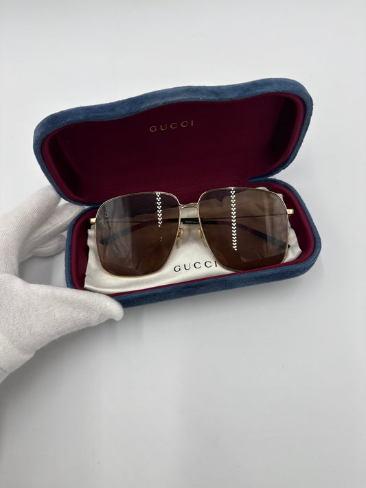 Gucci Occhiali da Sole Oversize Square Montatura Oro - Pally Vintage Closet