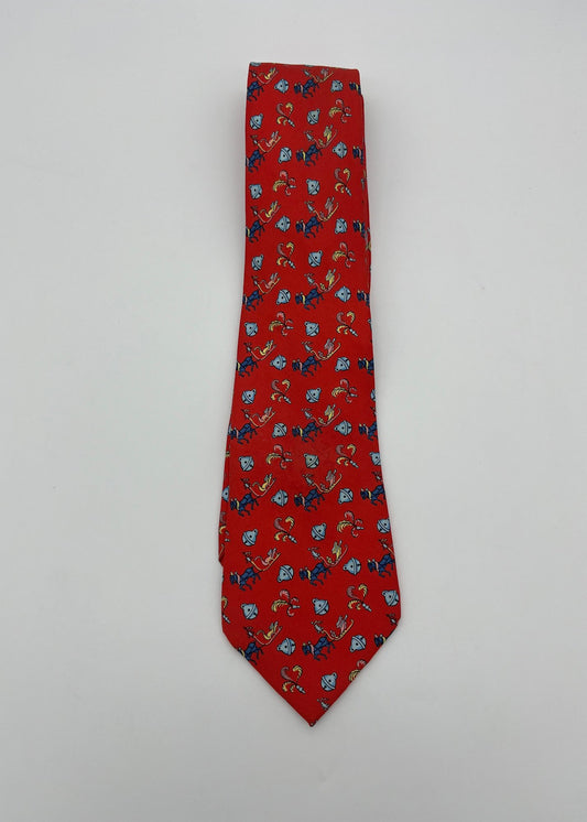 Hermès Cravatta in Seta Vintage Rossa