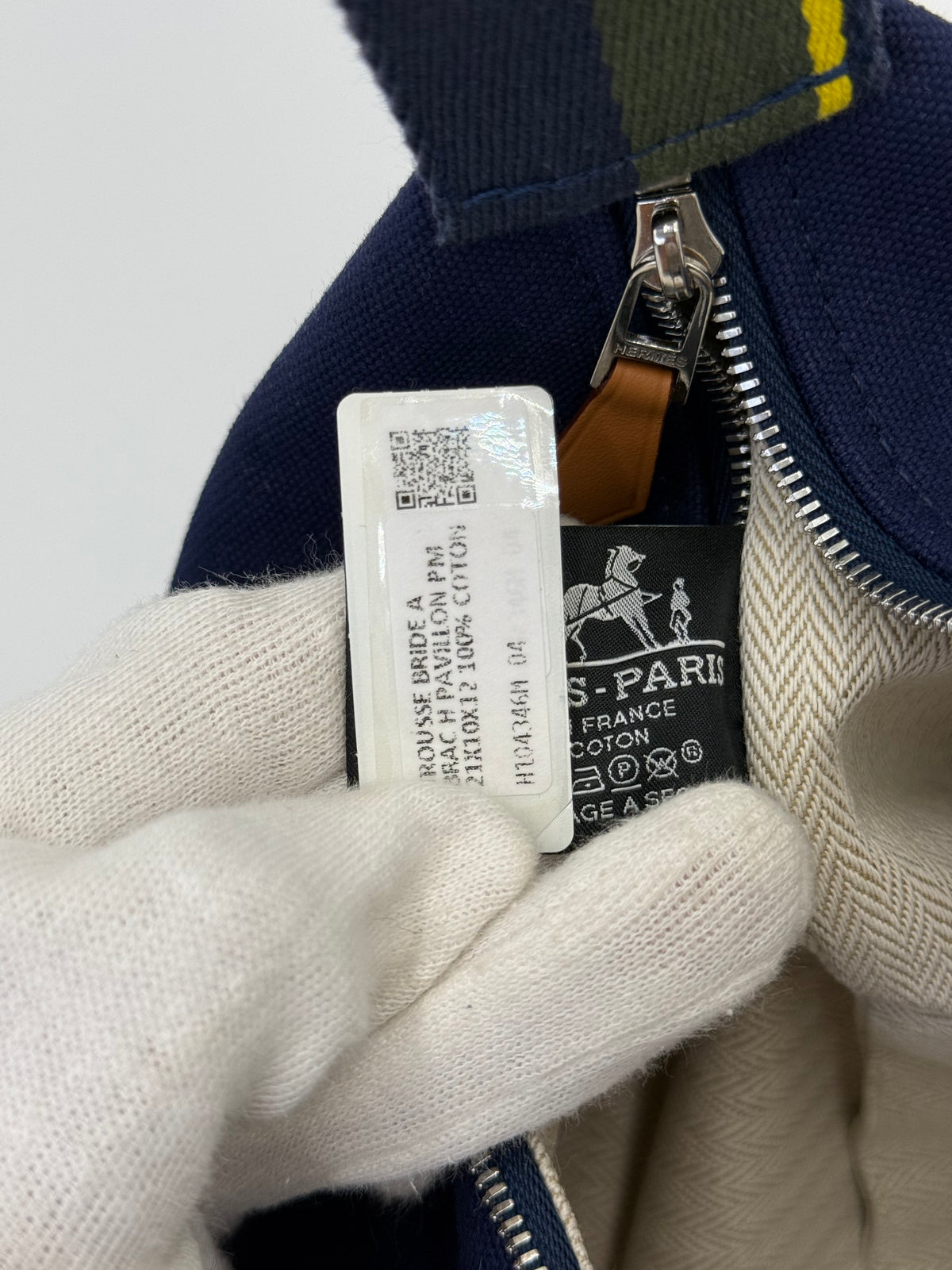 Hermès Pouch Bride-à-Brac H Pavillon PM Bleu Marine - Pally Vintage Closet