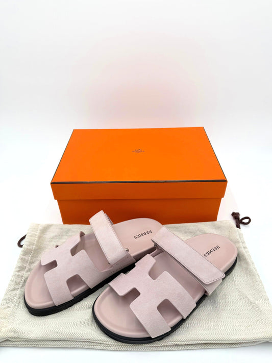 Hermès Sandali Chypre in Camoscio Rose Porcelaine - Pally Vintage Closet