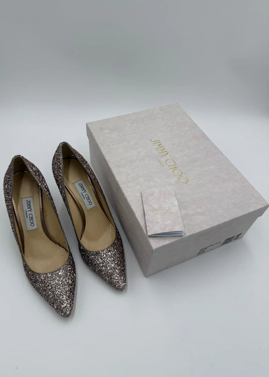 Jimmy-Choo-Decoll-t-Romy-85-con-Glitter-67364024287556 - Pally Vintage Closet