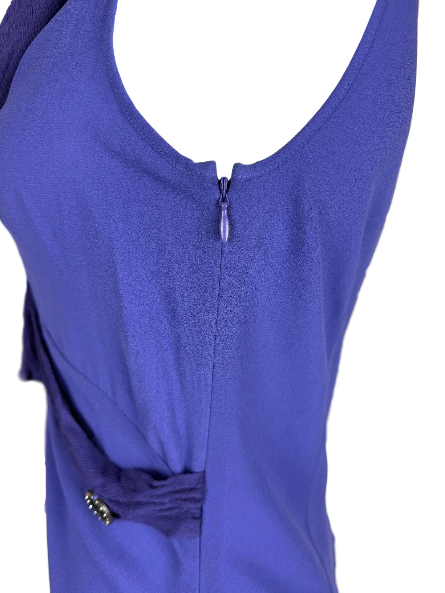 John Galliano Abito Lungo Vintage 2009 con Drappeggi in Seta Viola - Pally Vintage Closet