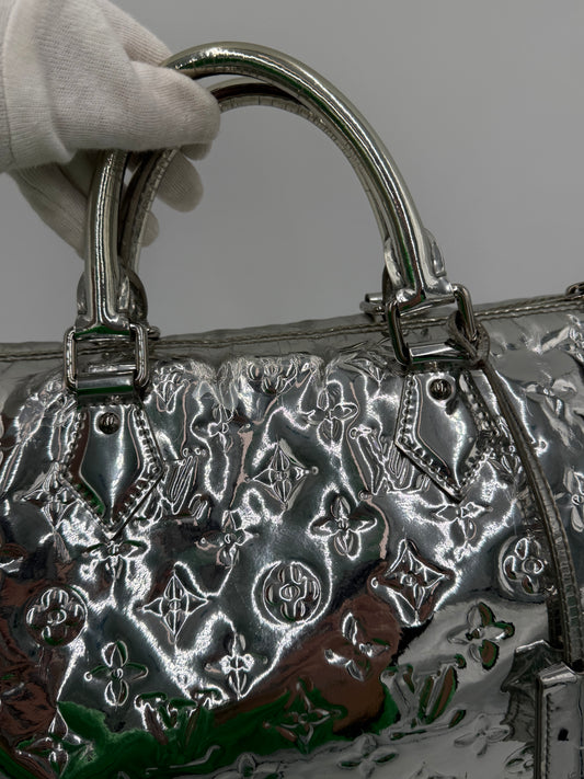 Louis Vuitton Borsa Speedy 35 Limited Edition Monogram Miroir Silver - Pally Vintage Closet