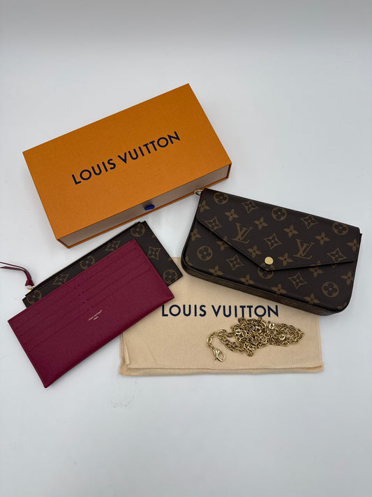 Louis Vuitton Pochette Fèlicie Tela Monogram Marrone - Pally Vintage Closet