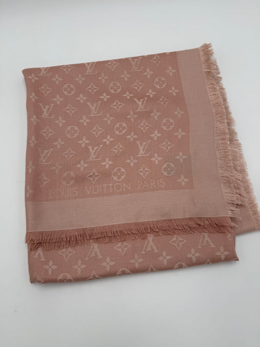 Louis Vuitton Sciarpa Shawl Monogram in Lana Rosa Pastello - Pally Vintage Closet