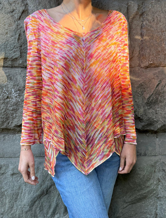 Missoni-Maglia-Vintage-a-Zig-Zag-Rosa-e-Arancione-70587695825220 - Pally Vintage Closet