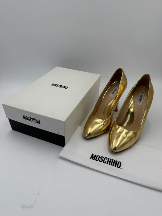 Moschino Décolleté Vintage Specchio in Pelle Oro - Pally Vintage Closet