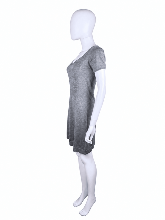 Prada Abito in Lana a Maniche Corte Grigio - Pally Vintage Closet