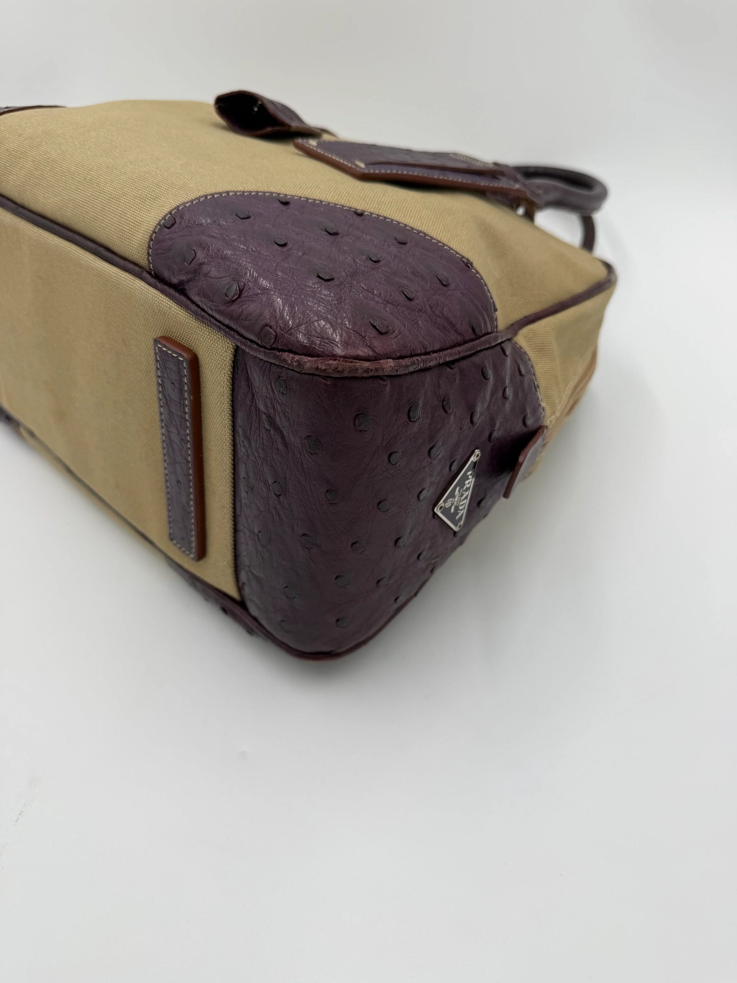 Prada-Bauletto-Vintage-in-Tela-e-Pelle-di-Struzzo-Viola-69515599610180 - Pally Vintage Closet