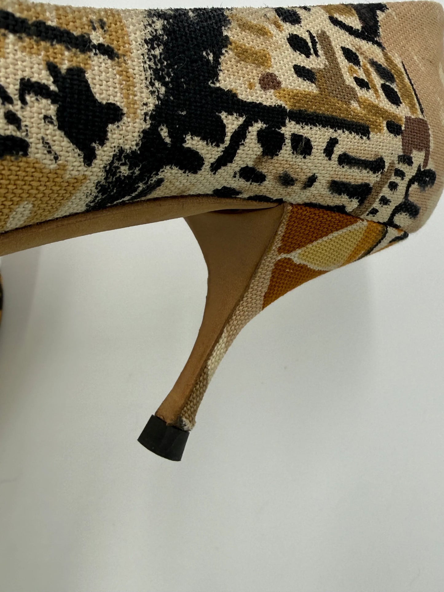 Prada Décolleté Venice Postcard 2004 in Tela Jacquard Beige - Pally Vintage Closet