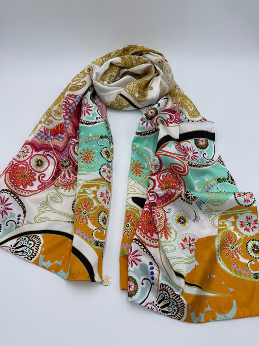 Roberto Cavalli Class Stola Fantasia Multicolor e Dettagli Barocchi - Pally Vintage Closet