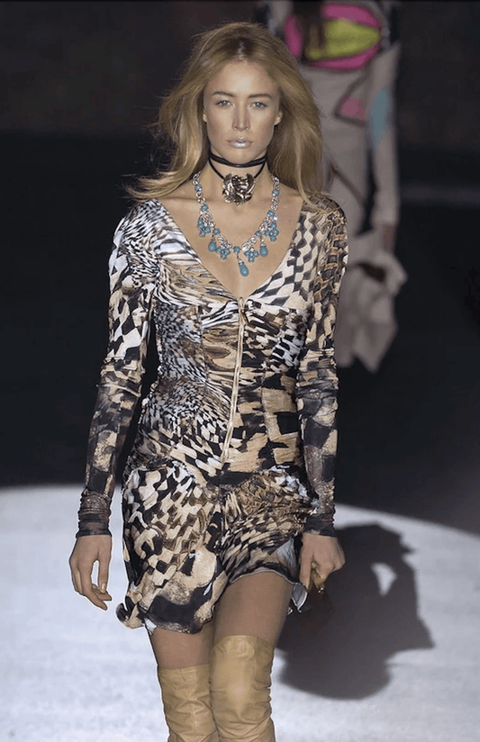 Roberto Cavalli Gonna Longuette Vintage 2003 Stampa Animalier - Pally Vintage Closet