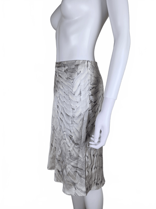 Roberto Cavalli Gonna Vintage Stampa Piume Collezione 1999 Avorio - Pally Vintage Closet