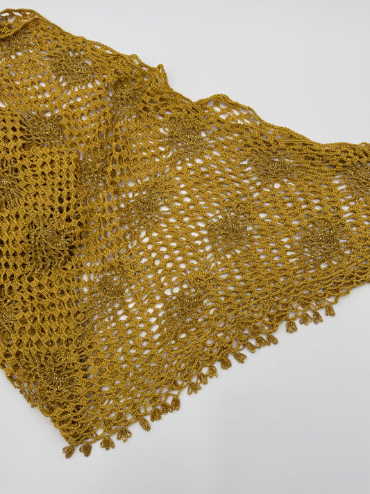 Roberto Cavalli Stola in Macramè Oro con Perline - Pally Vintage Closet