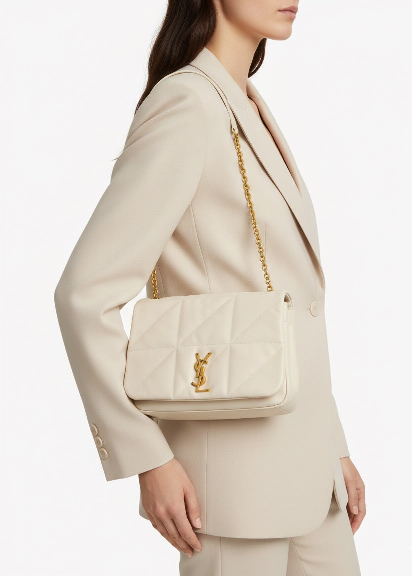 Saint Laurent Borsa Jamie 4.3 Matelassé Media Crema - Pally Vintage Closet