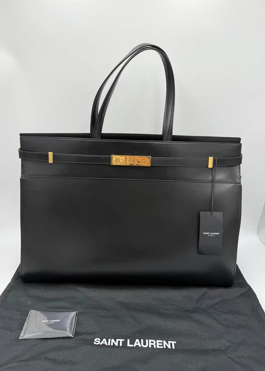 Saint-Laurent-Borsa-Manhattan-Tote-in-Pelle-Liscia-Nera-68159534793028 - Pally Vintage Closet