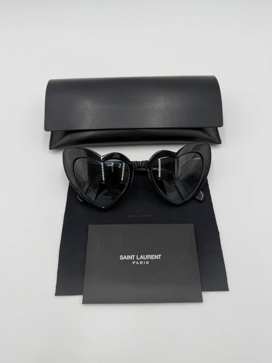 Saint-Laurent-Occhiali-da-Sole-SL-181-Loulou-a-Cuore-Nero-69306012205380 - Pally Vintage Closet