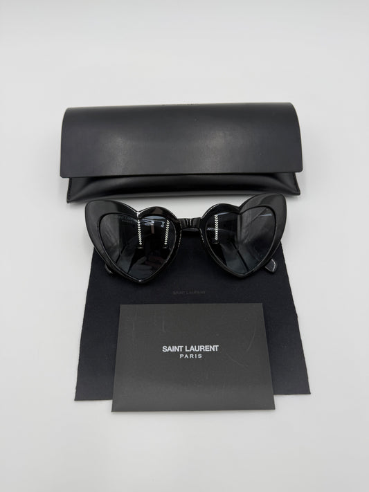 Saint Laurent Occhiali da Sole SL 181 Loulou a Cuore Nero - Pally Vintage Closet