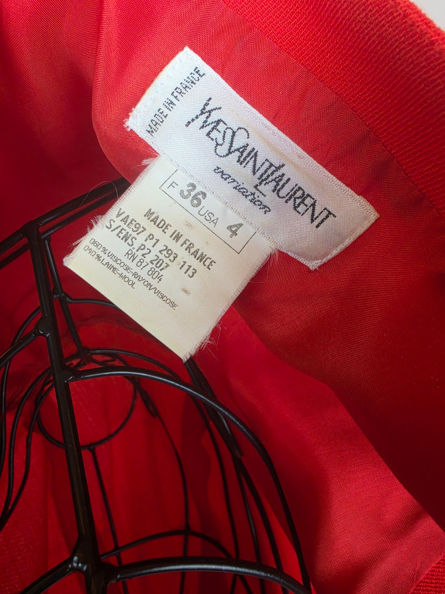 Yves-Saint-Laurent-Miniabito-Vintage-in-Lana-Rosso-70401918107972 - Pally Vintage Closet