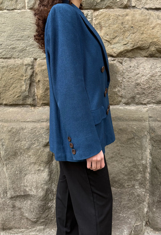 Yves-Saint-Laurent-Rive-Gauche-Blazer-Vintage-Blu-Ottanio-69498044318020 - Pally Vintage Closet