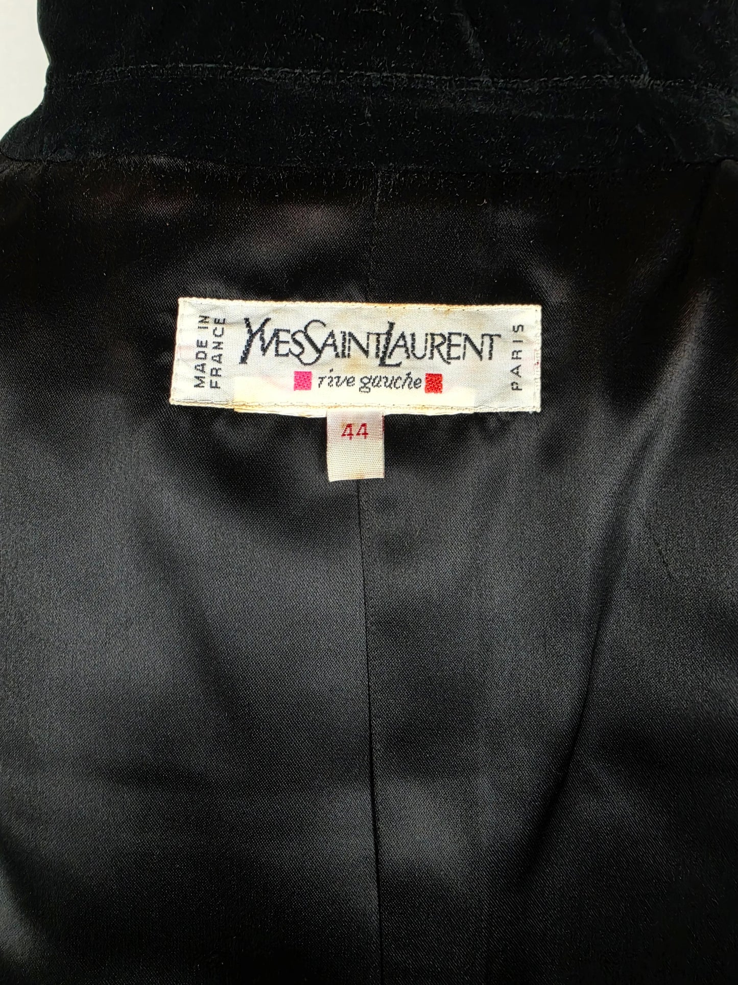 Yves Saint Laurent Rive Gauche Blazer Vintage Lana Bouclé e Velluto Rossa - Pally Vintage Closet