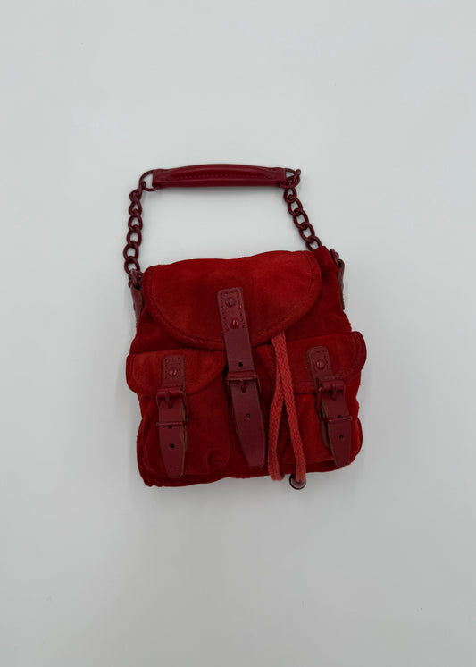 Balenciaga Borsa Vintage in Suede Mini Rossa