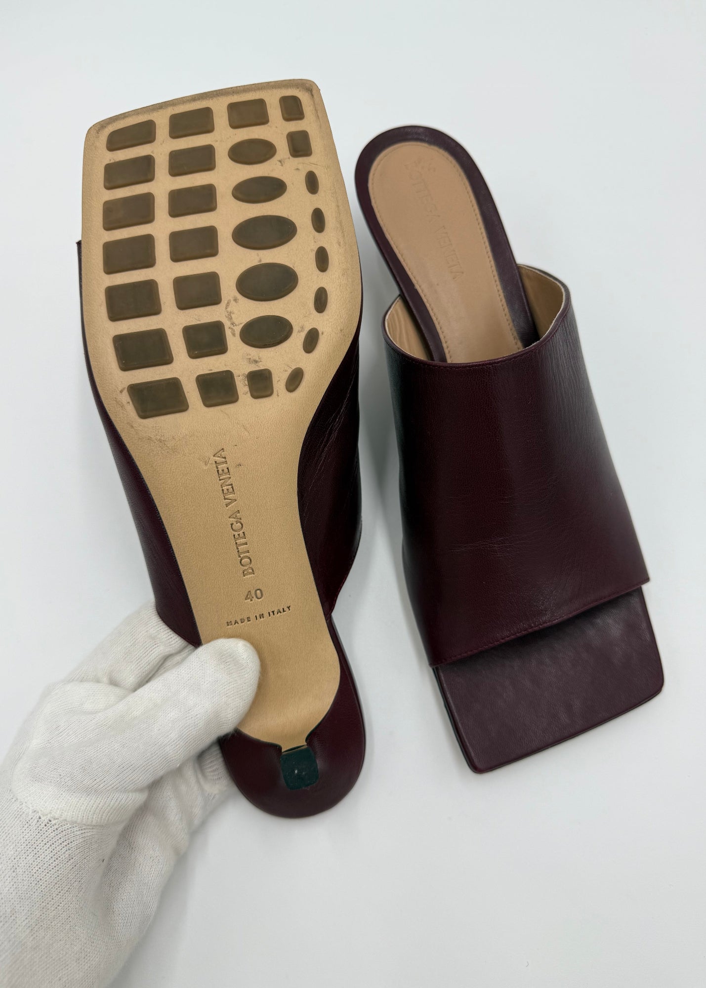 Bottega Veneta Mule Stretch in Pelle Bordeaux