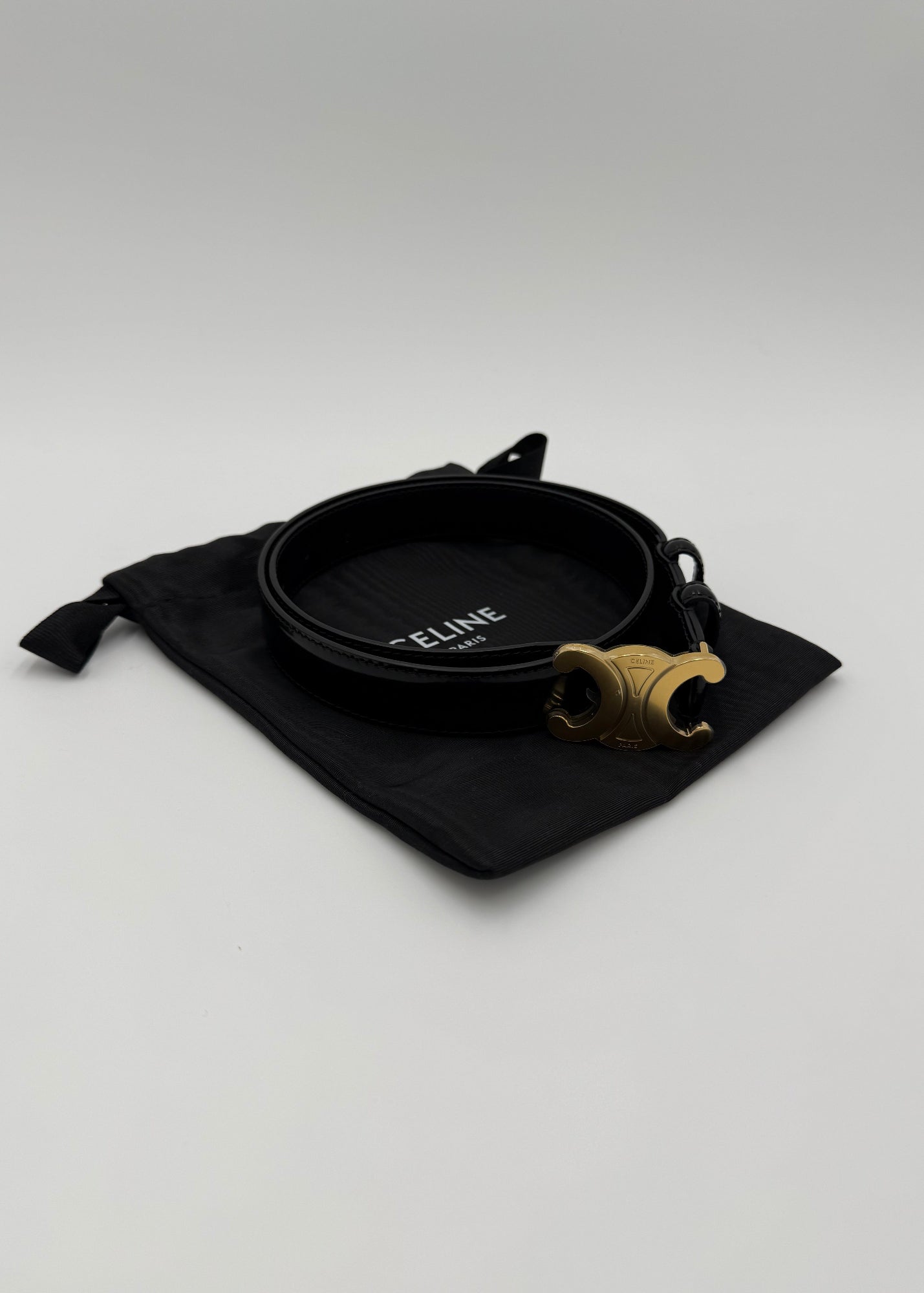 Celine Cintura Triomphe Media in Pelle Taurillon 75 Nera
