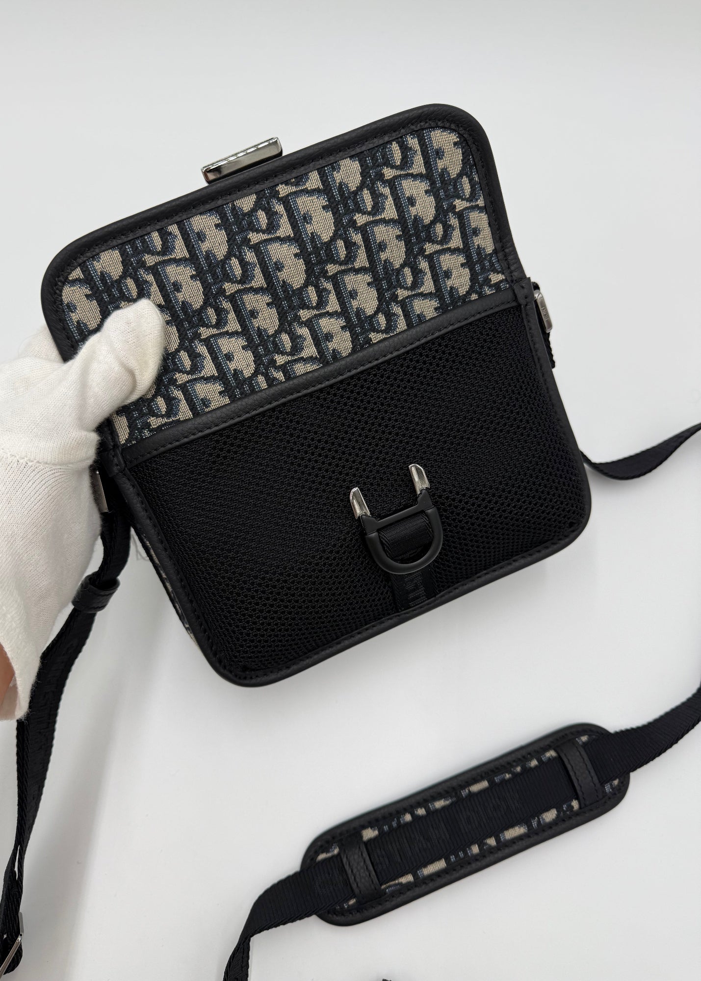 Dior Borsa Jacquard Oblique Beige e Nero