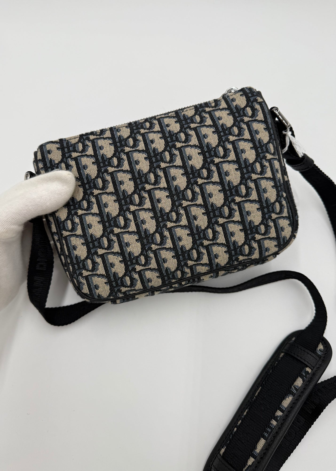 Dior Borsa Jacquard Oblique Beige e Nero