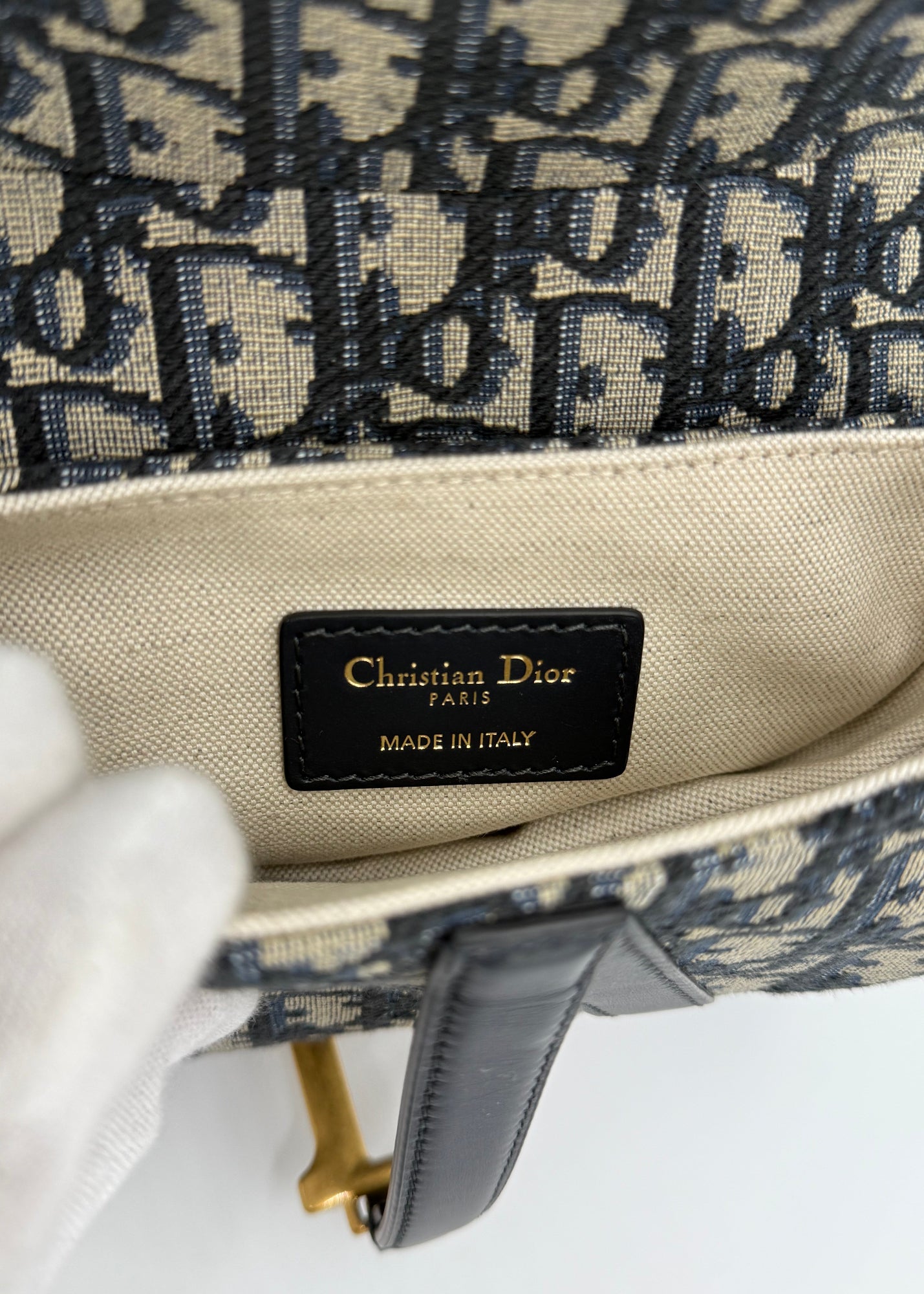 Dior Borsa Saddle con Tracolla Jacquard Dior Oblique Mini